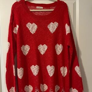 Wildfox Red and White Heart Sweater